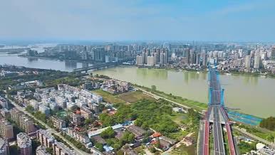 4K航拍襄阳樊城汉江大桥视频的预览图